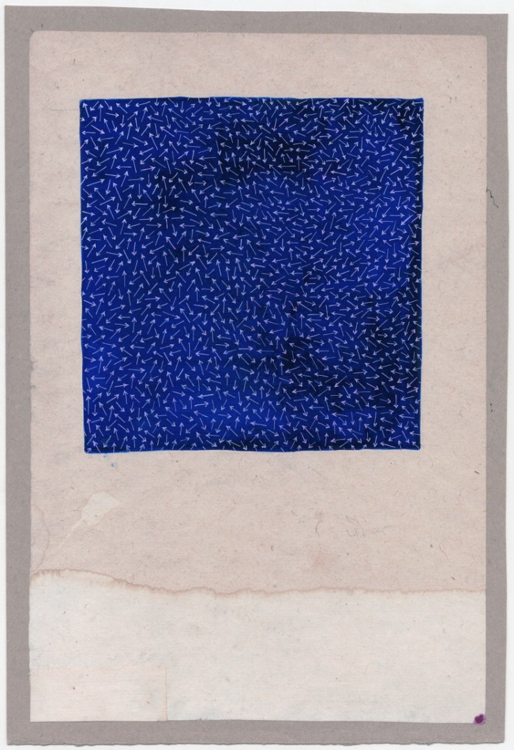 Energy fizzing about a turquoise sea - From Tantra Song: Tantric Painting from Rajasthan, selected and with writings by Franck André Jamme. Published by Siglio